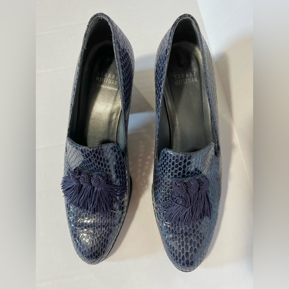 Stuart Weitzman Shoes - Stuart Weitzman Snake Skin heels size 8 Blue
